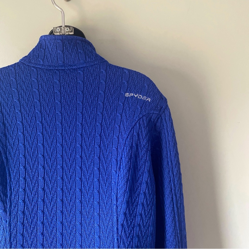 Spyder Blue Textured Knit Full Front Zip Seeater/Jacket - XL - Picture 7 of 13